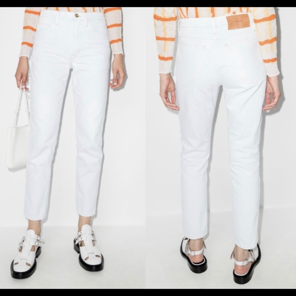 Frame le Italian straight leg jeans in blanc (white) 2021 release Sz 28